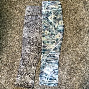 Lululemon leggings Black and Blue Patterned